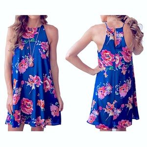 Women’s Blue Floral Dress, Size Medium